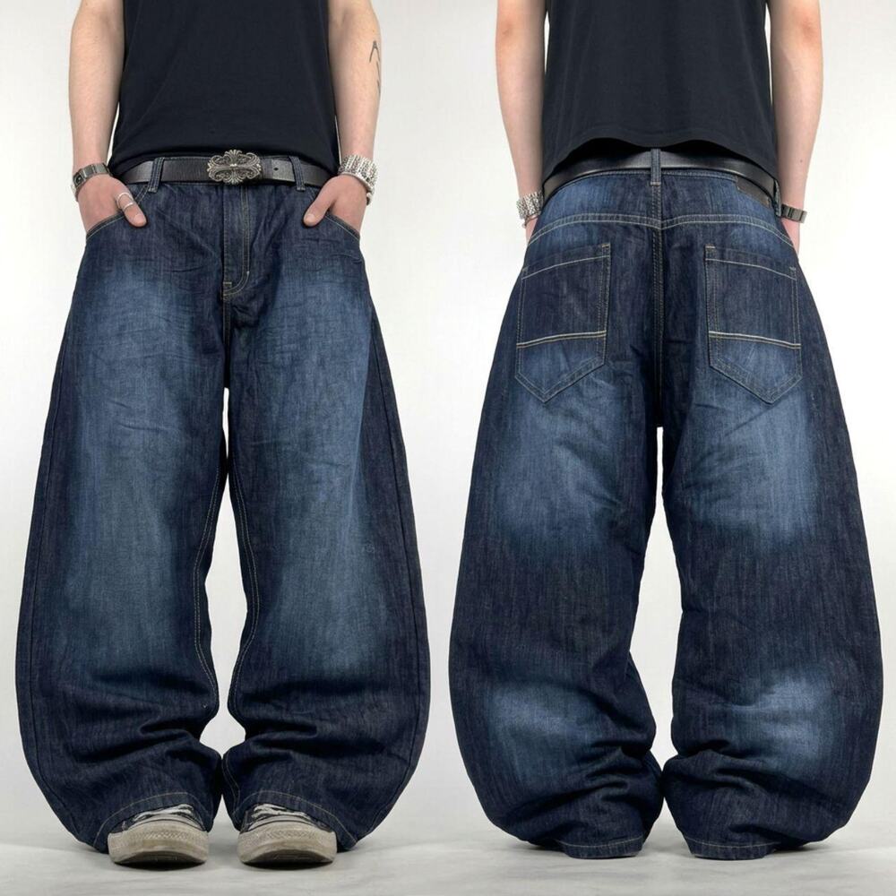 Vintage y2k faded southpole stonewash grunge baggy wide leg cyber jeans